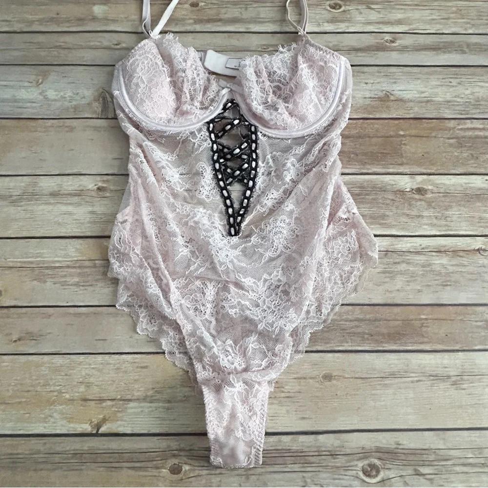 Victoria's Secret Pink Lace Bodysuit